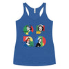 Retro Geo-Nurse Women's Racerback Tank, grid of retro nurse portraits in colored squares on a triblend racerback, photo 5