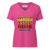 Nurses Like It Harder Faster Deeper, CPR Saves Lives women's V-neck t-shirt in berry, front view