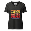 Nurses Like It Harder Faster Deeper, CPR Saves Lives women's V-neck t-shirt in dark grey heather, front view