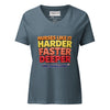 Nurses Like It Harder Faster Deeper, CPR Saves Lives women's V-neck t-shirt in heather slate, front view