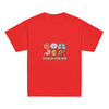 Organ Friends youth t-shirt in red, front view
